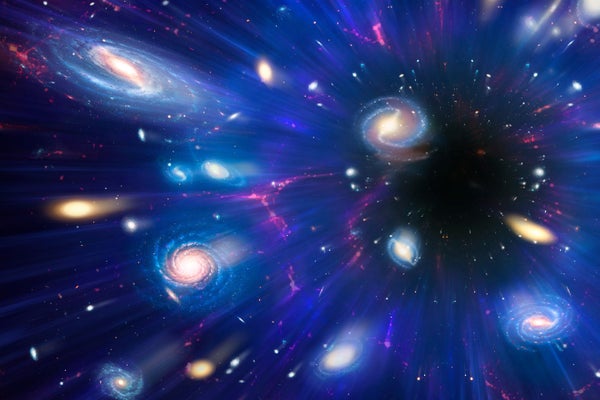 Computer illustration representing dark energy and the expansion of the universe