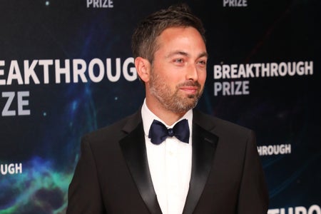 Derek Muller in tuxedo at event