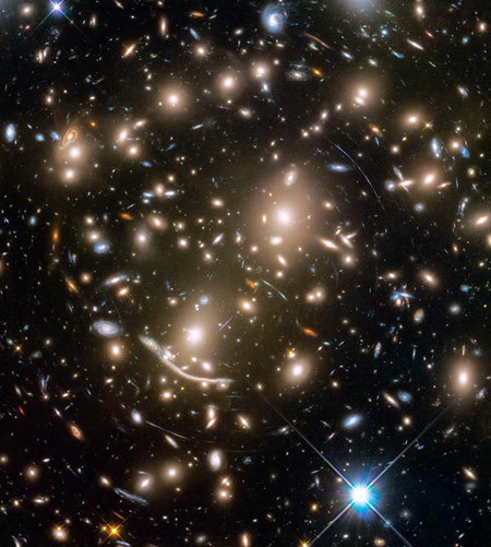 A Hubble Space Telescope image of the galaxy cluster Abell 370 and its cosmic surroundings