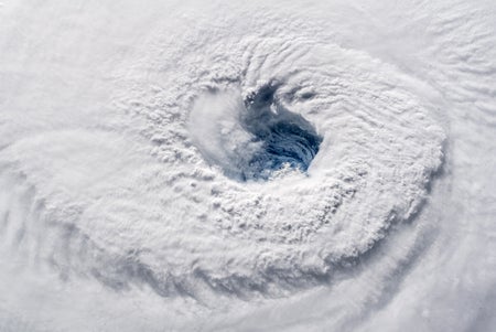 They eye and eyewall of Hurricane Florence viewed from the International Space Station