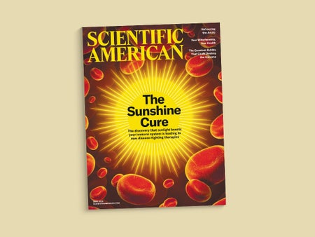 Cover of the June 2025 issue of Scientific American against a yellow background.