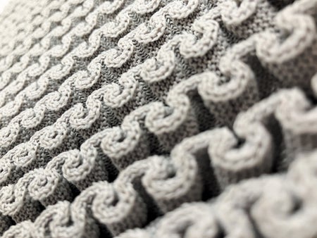Close up of knit stitching