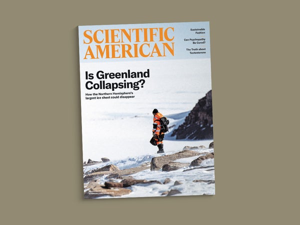 Cover of the July/August 2025 issue of Scientific American against a brown background