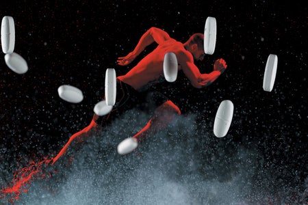 Combined image of Runner with Pills in front