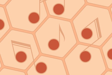 illustration of cells with notes as a nucleus