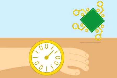 illustration of running computer chip