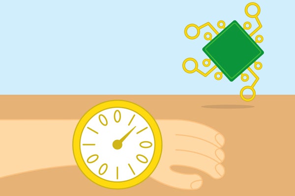 illustration of running computer chip