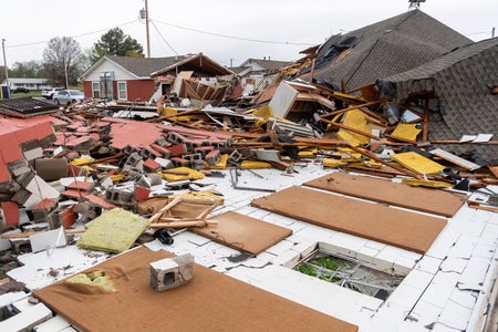 Church damaged by tornado