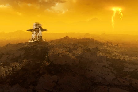 An artist’s concept of a Soviet spacecraft on the surface of Venus.